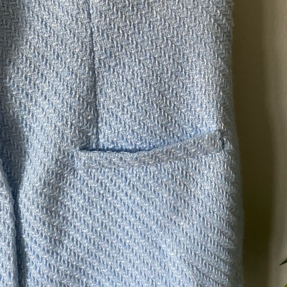 Bebop Baby Blue Tweed Coquette Preppy Academia Button Down Mini Dress size L - Picture 4 of 7